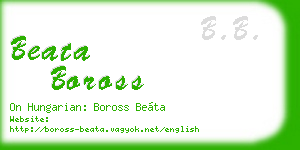beata boross business card